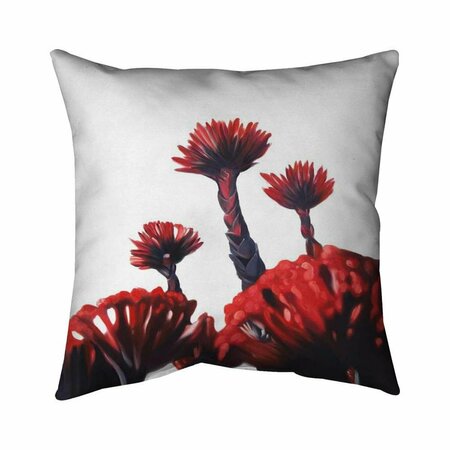 BEGIN HOME DECOR 20 x 20 in. Red Tropical Flowers-Double Sided Print Indoor Pillow 5541-2020-FL329